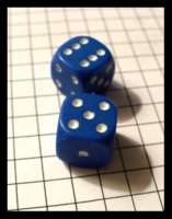 Dice : Dice - 6D - Solid Deep Blue With White Pips Pillow Shape Small